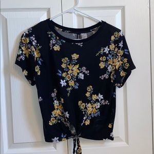 H&M divided floral tee
